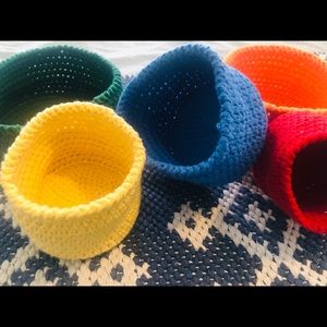 Set of 5 Crochet Bins